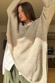 Made in Italy Big Softie Super Slant Knit Top Oatmeal Marl 